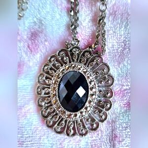 Vintage 1928 Necklace. Blue stone 18 Inch Length